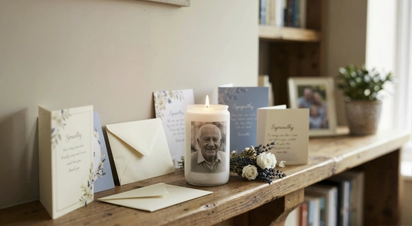 Memorial Candle with Printed Photo Label